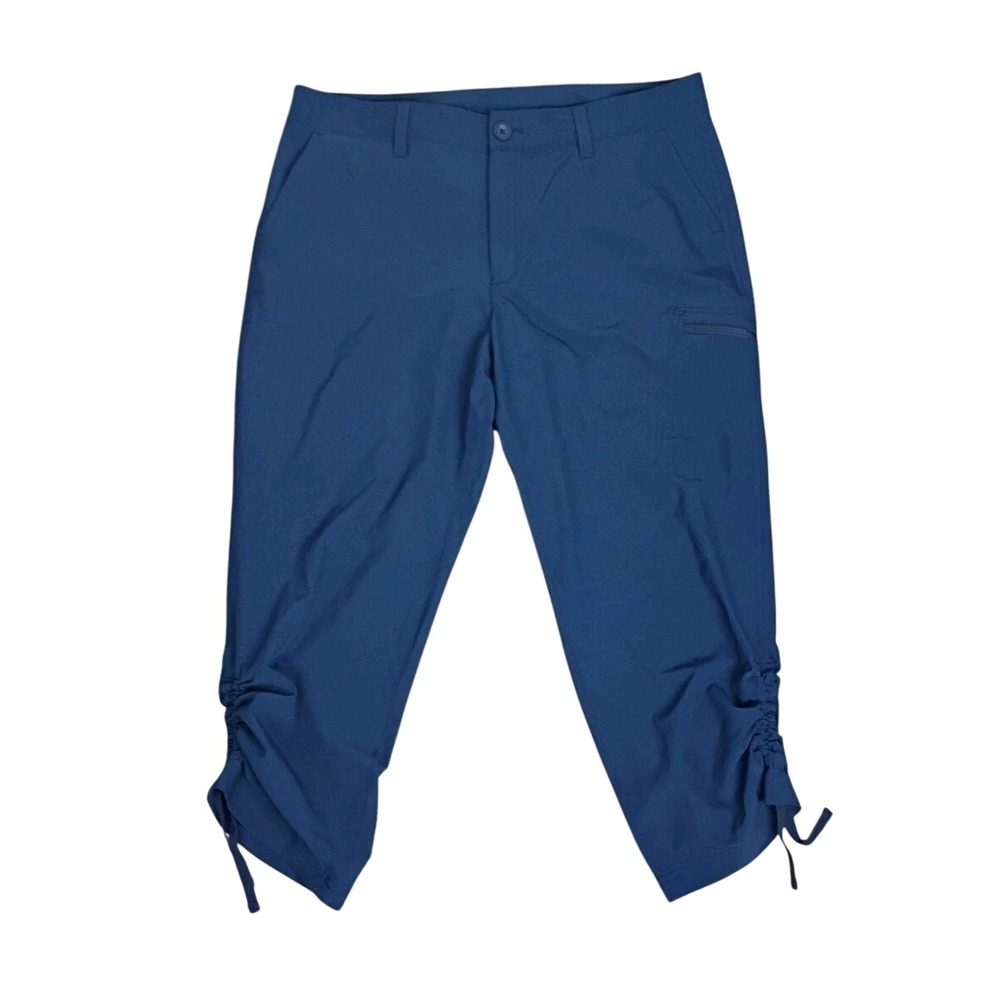 Eddie Bauer Crop Pants Women's Blue Stretch Ripstop Hiking Capri Outdoor Size 10